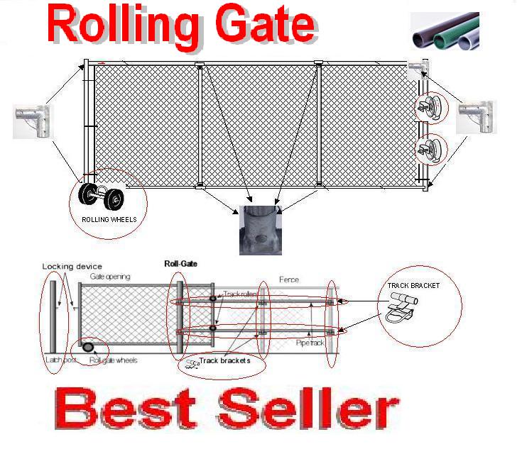 Wholesale Nationwide Supplier Rolling gate Kit Chain link fence